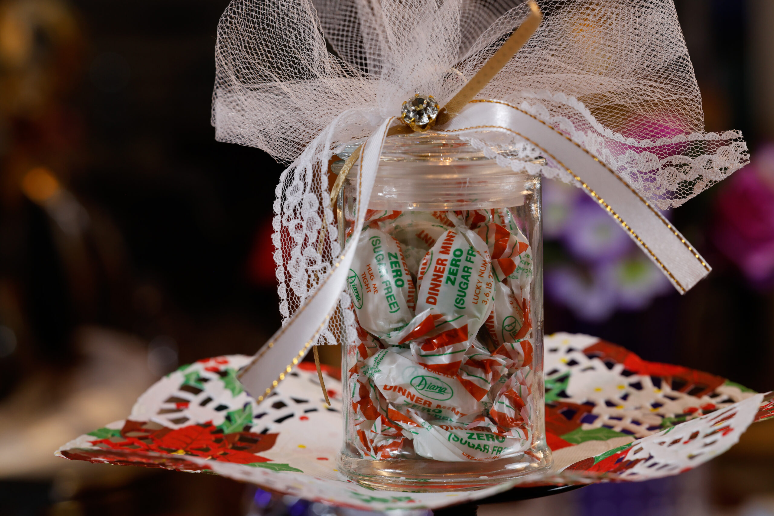 Favor Candies In A Decorative 4-Set Candy Jar with Assorted Diana Favorites - Image 2